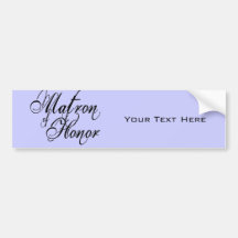 Naughy Grunge Script - Matron Of Honor Black Bumper Stickers