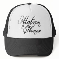 Naughy Grunge Script - Matron Of Honor Black Trucker Hats