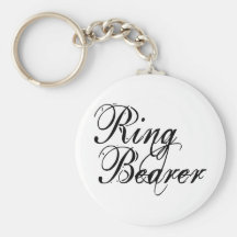 Naughy Grunge Script - Ring Bearer Black Keychains