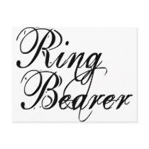 Naughy Grunge Script - Ring Bearer Black Postcard