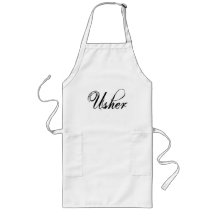 Naughy Grunge Script - Usher Black Apron