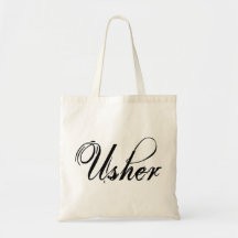 Naughy Grunge Script - Usher Black Canvas Bags
