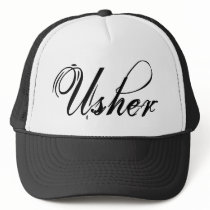 Naughy Grunge Script - Usher Black Mesh Hats