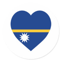 Nauru Flag Heart stickers