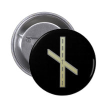 Nauthiz Rune gold Pinback Button