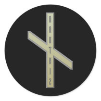 Nauthiz Rune gold Stickers