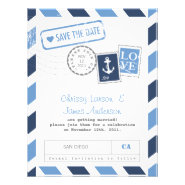 Nautical Airmail Card Save the Date Personalized Announcement