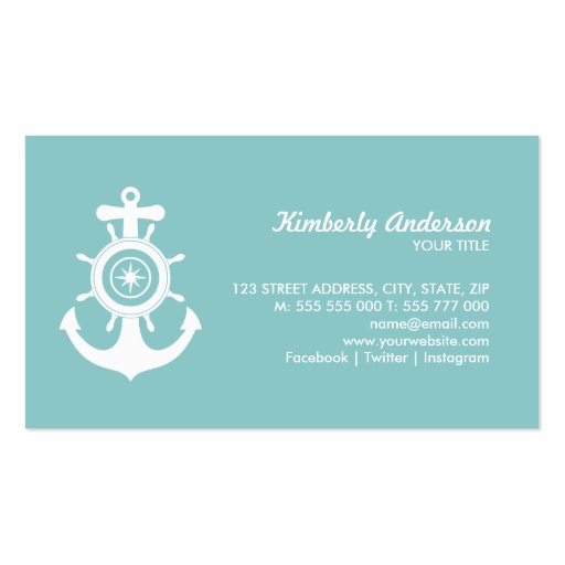 Nautical Anchor business card (front side)