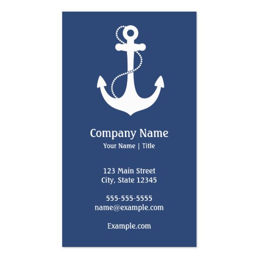 Nautical Anchor Business Card Zazzle
