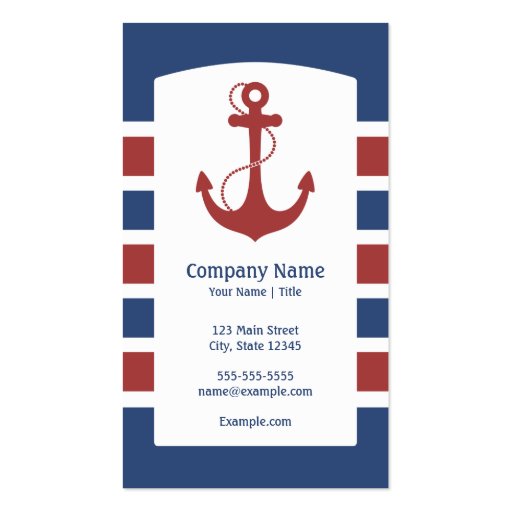Nautical Anchor Business Card Templates (front side)