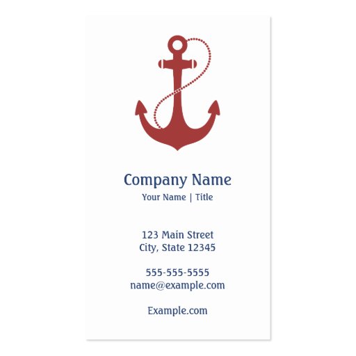 Nautical Anchor Business Card Templates (front side)