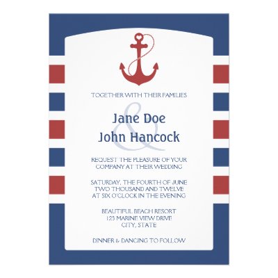 Nautical Anchor Custom Invitations