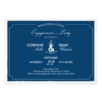 Nautical Anchor Engagement Party Invitation