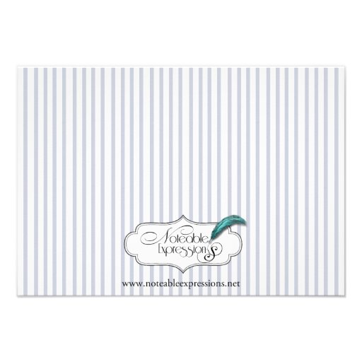 Nautical Anchor Grey Stripe Wedding Reception Personalized Announcement