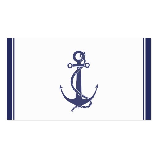 Nautical Anchor Navy Wedding Place Cards Business Cards (back side)