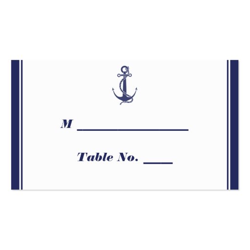 Nautical Anchor Navy Wedding Place Cards Business Cards