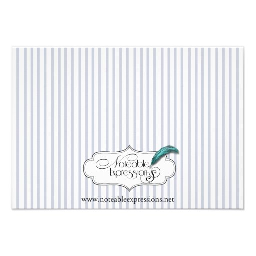 Nautical Anchor on Grey Stripe Wedding Insert Invitation