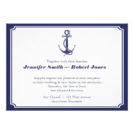 Nautical Anchor on Navy Wedding Invitation