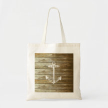 Nautical Anchor on wood graphic Bags