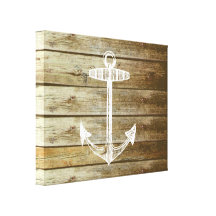 Nautical Anchor on wood graphic Canvas Prints