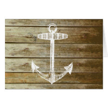 Nautical Anchor on wood graphic Card