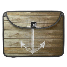 Nautical Anchor on wood graphic Sleeves For MacBooks