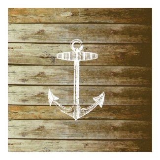 Nautical Anchor on wood graphic Posters