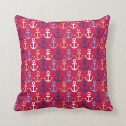 Nautical Anchor pattern throw pillow