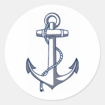 Nautical Anchor Round Sticker