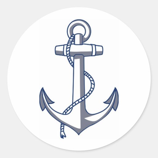 Nautical Anchor Round Sticker