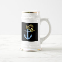 Nautical Anchor & Sailor Skull Hat Coffee Mug