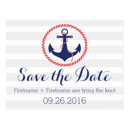 Nautical Anchor Save The Date Postcards Postcard Template Designs Zazzle Nautical Save The Date Template