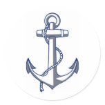 Nautical Anchor Round Sticker
