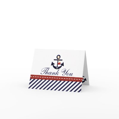 Nautical Anchor Thank You Notes Cards