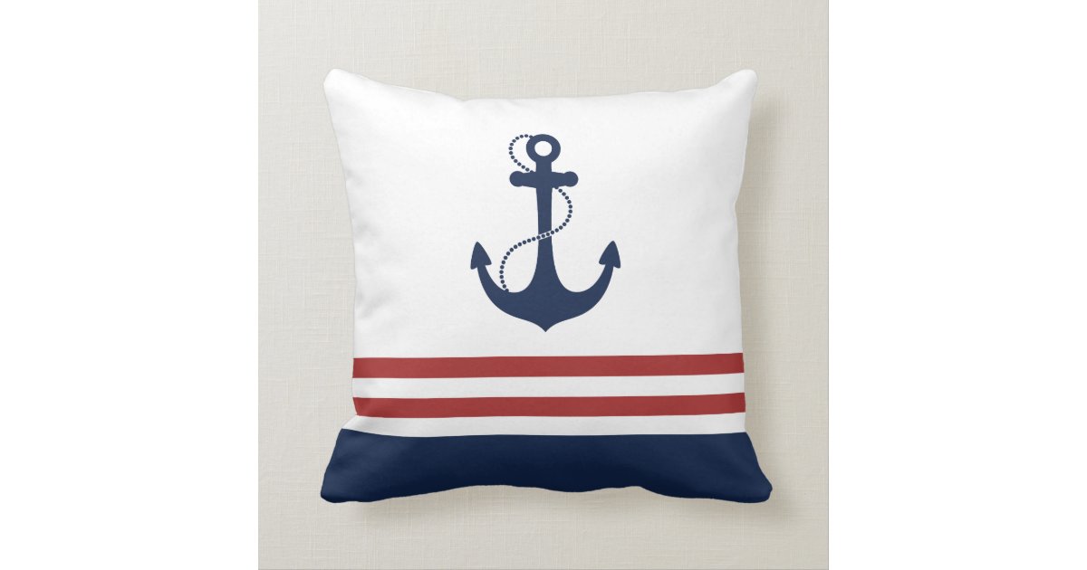 Nautical Anchor Throw Pillow | Zazzle