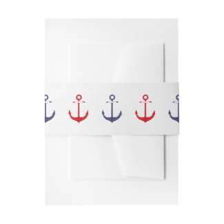 Nautical Anchor Wedding Belly Band Invitation Belly Band