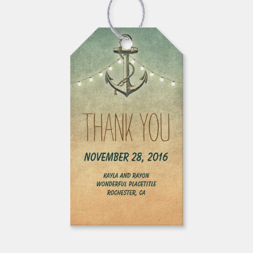 Nautical Anchor Wedding Gift Tags Zazzle