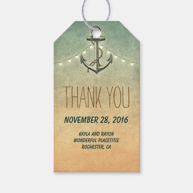 Nautical Anchor Wedding Pack Of Gift Tags