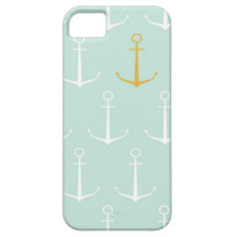 Nautical anchors preppy girly blue anchor pattern iPhone 5 covers