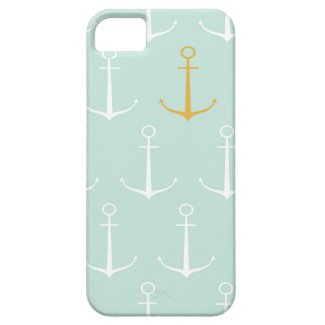 Nautical anchors preppy girly blue anchor pattern iPhone 5 covers