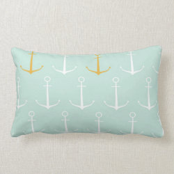 Nautical anchors preppy girly blue anchor pattern pillow
