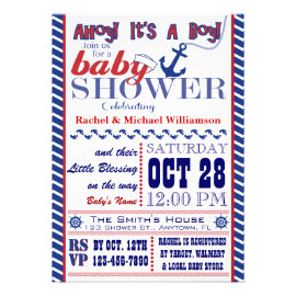 Nautical Baby Boy Baby Shower Invitation