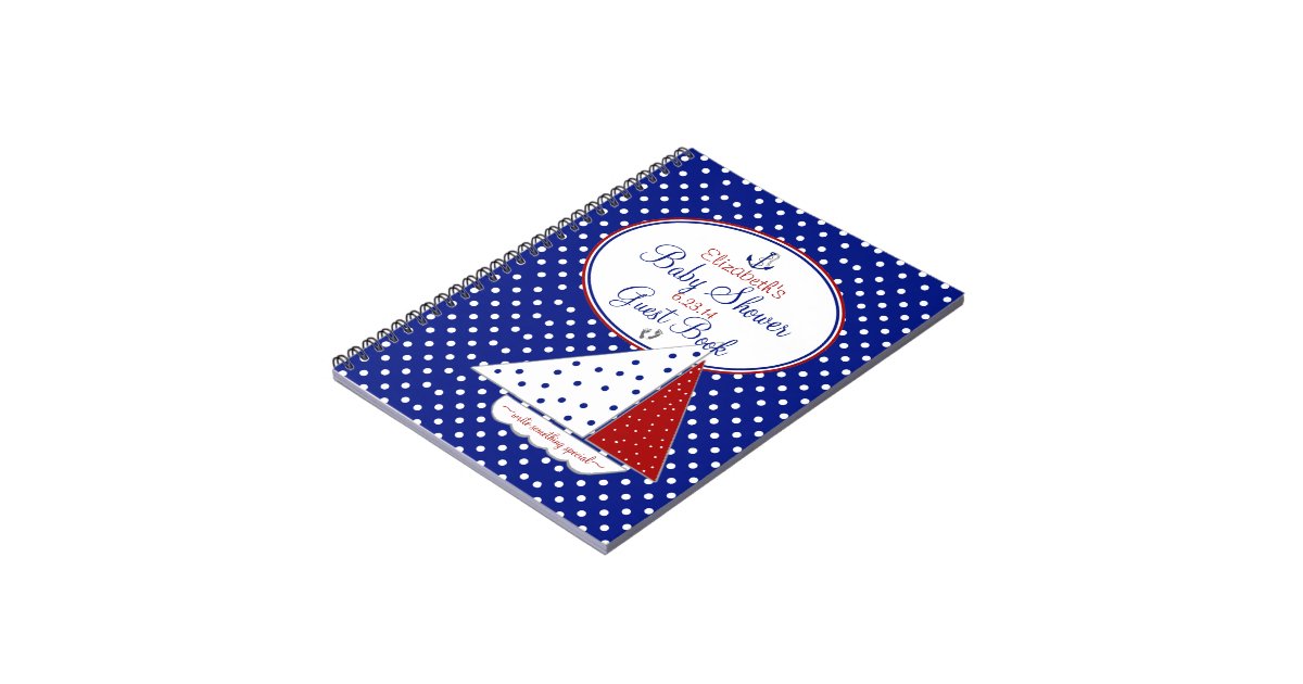 NauticalBaby Shower Guest Book Spiral Notebook Zazzle