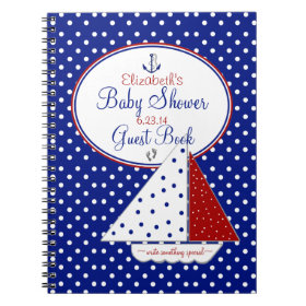 Nautical-Baby Shower Guest Book- Spiral Notebook