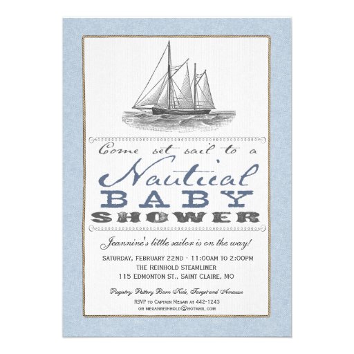 Nautical Baby Shower Invitation (front side)
