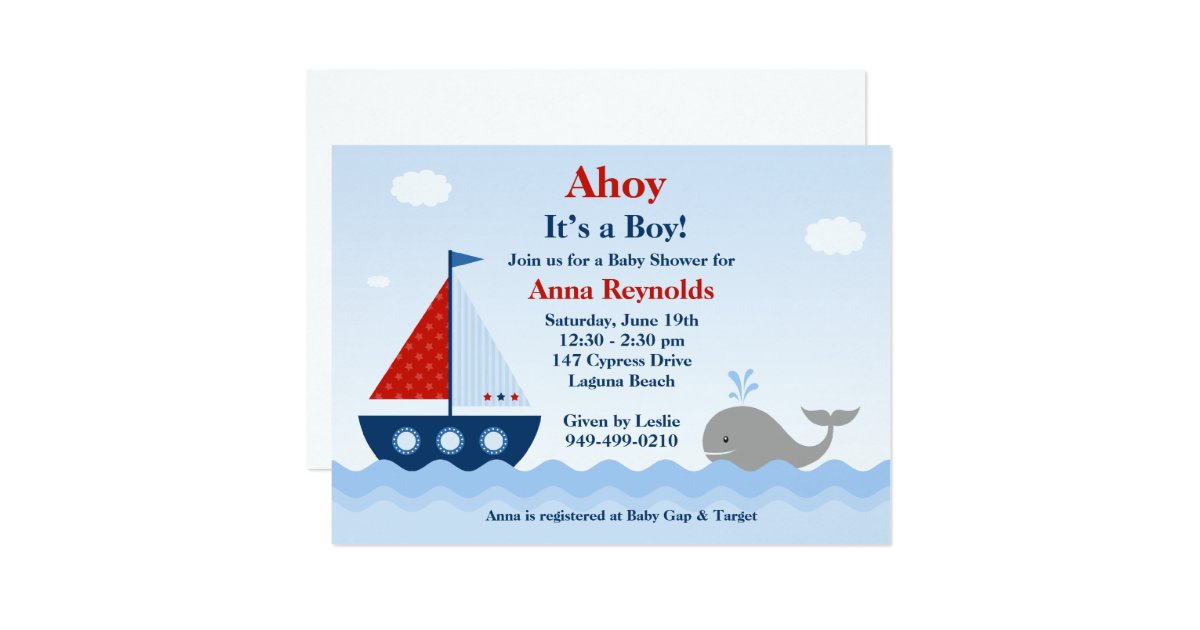 Nautical Baby Shower Invitation Zazzle