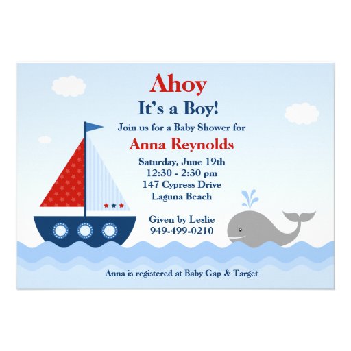 Nautical Baby Shower Invitation (front side)