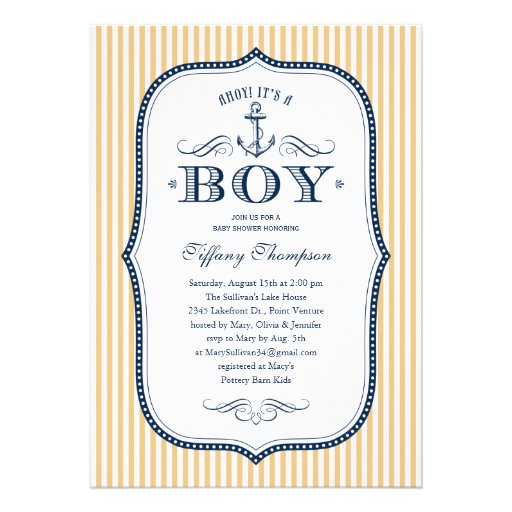 Nautical Baby Shower Invitations (front side)