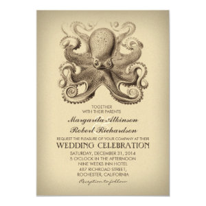nautical beach wedding invitation with octopus 5