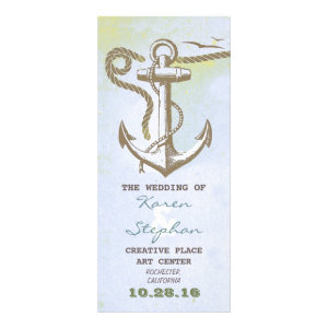 nautical beach wedding programs custom rack cards